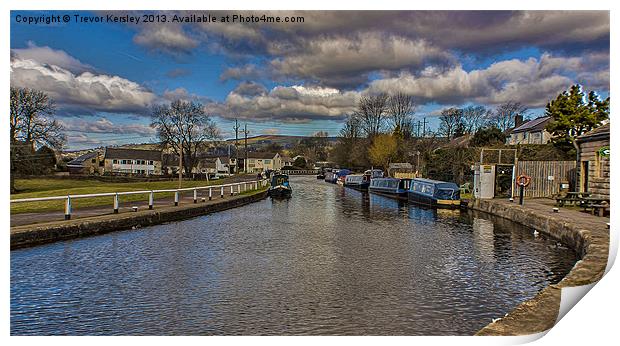 Leeds and Liverpool Canal at Bingley Print by Trevor Kersley RIP