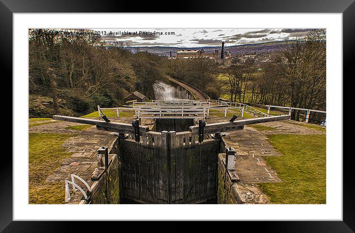 Bingley Five Rise Locks Framed Mounted Print by Trevor Kersley RIP