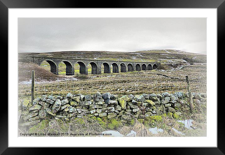 Dandrymire Viaduct. Framed Mounted Print by Lilian Marshall