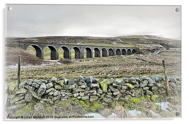 Dandrymire Viaduct. Acrylic by Lilian Marshall