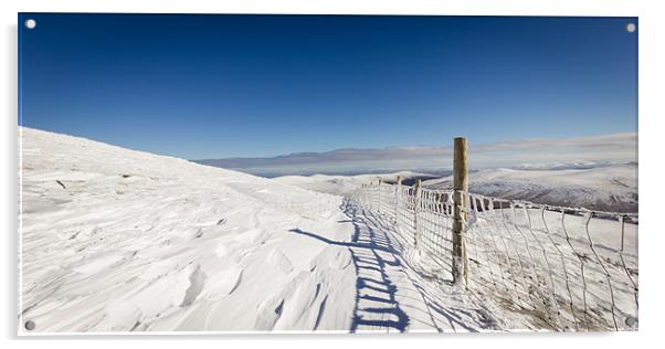 Skiddaw in Winter Acrylic by Simon Wrigglesworth