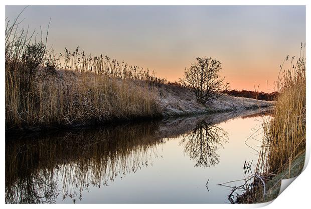Frosty Morning At The Canal Print by Mike Custer