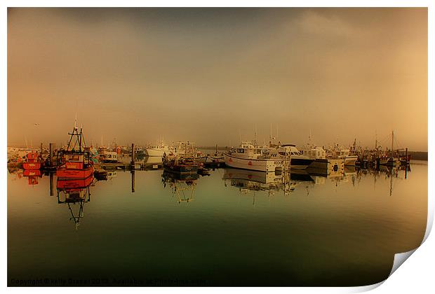 Boats At Poole Harbour Print by kelly Draper