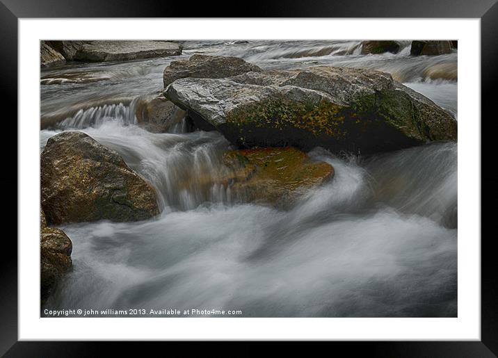 Rapid River Framed Mounted Print by john williams