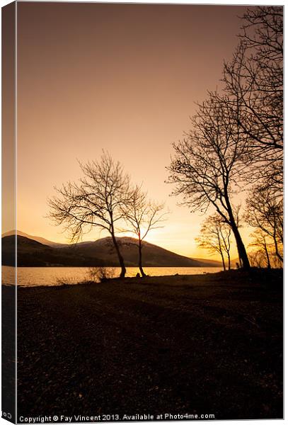 Last light at Loch Earn Canvas Print by Fay Vincent