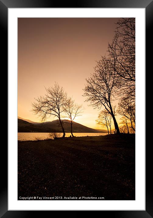 Last light at Loch Earn Framed Mounted Print by Fay Vincent