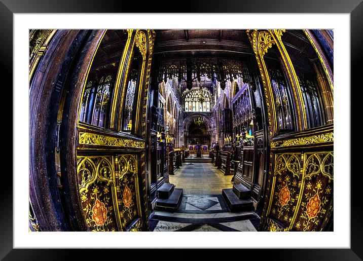 The Quire Manchester Cathedral Framed Mounted Print by Sandra Pledger