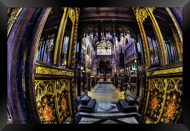 The Quire Manchester Cathedral Framed Print by Sandra Pledger