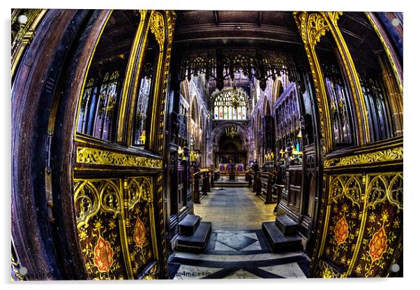 The Quire Manchester Cathedral Acrylic by Sandra Pledger
