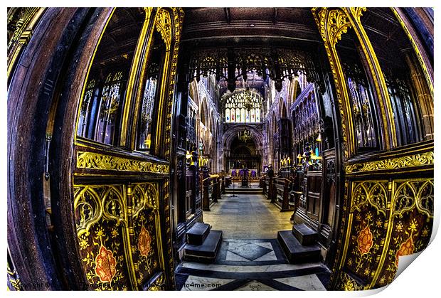 The Quire Manchester Cathedral Print by Sandra Pledger