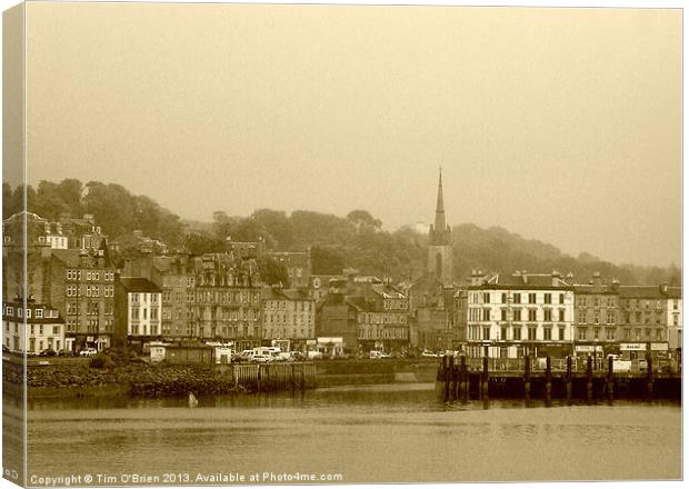 Rothesay Town in Sepia Canvas Print by Tim O'Brien