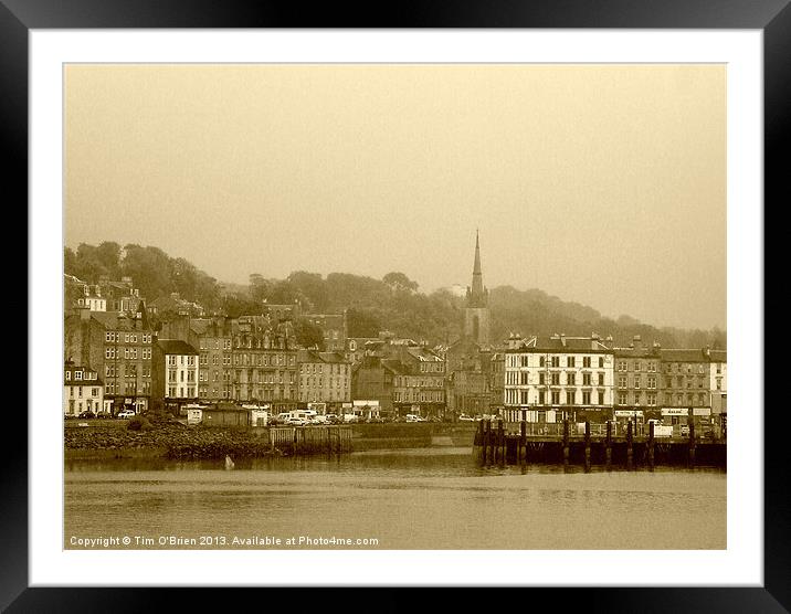 Rothesay Town in Sepia Framed Mounted Print by Tim O'Brien