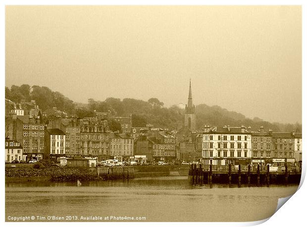 Rothesay Town in Sepia Print by Tim O'Brien