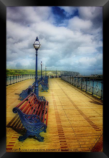 Swanage Pier Framed Print by Jules Camfield