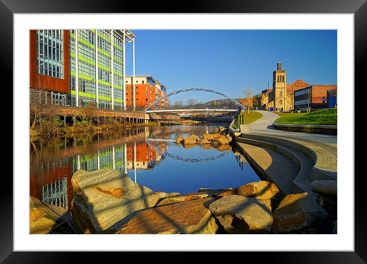 Pocket Park Next to River Don,Sheffield Framed Mounted Print by Darren Galpin
