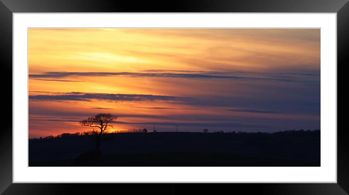 Yellow sunset Framed Mounted Print by Stephen Walters