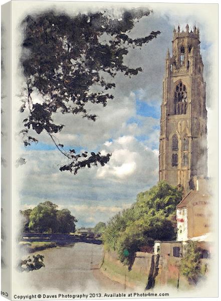 Boston Stump Painting Canvas Print by Daves Photography