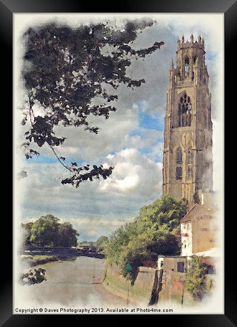 Boston Stump Painting Framed Print by Daves Photography