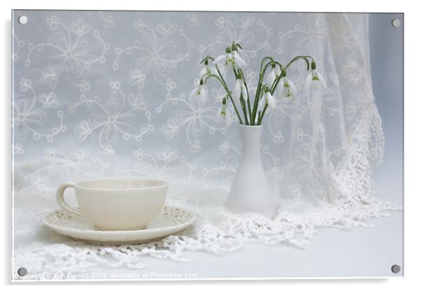 Snowdrops at Teatime Acrylic by Ann Garrett
