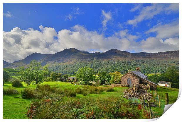 The Lake District: Buttermere Church Print by Rob Parsons