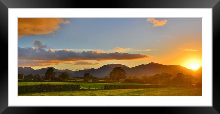 The Lake District: A glorious Sunset Framed Mounted Print by Rob Parsons