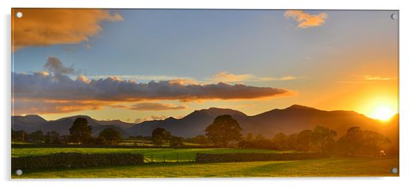 The Lake District: A glorious Sunset Acrylic by Rob Parsons