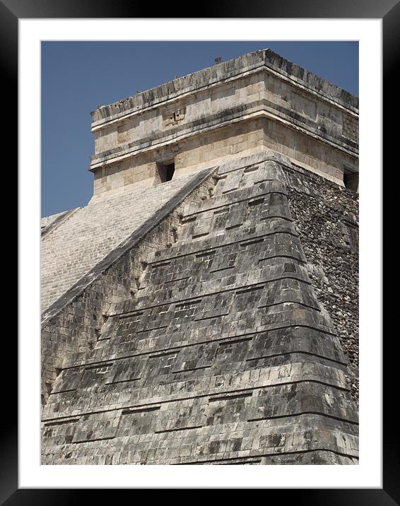 Chichen Itza Pyramid, Yucatan Framed Mounted Print by Debbie Johnstone Bran