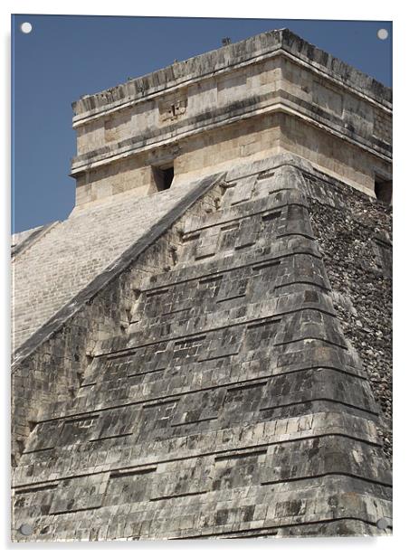 Chichen Itza Pyramid, Yucatan Acrylic by Debbie Johnstone Bran