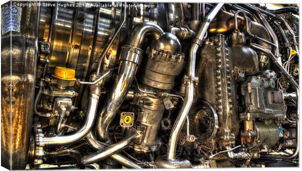 Pipework of a Jet Engine Canvas Print by Steve Hughes
