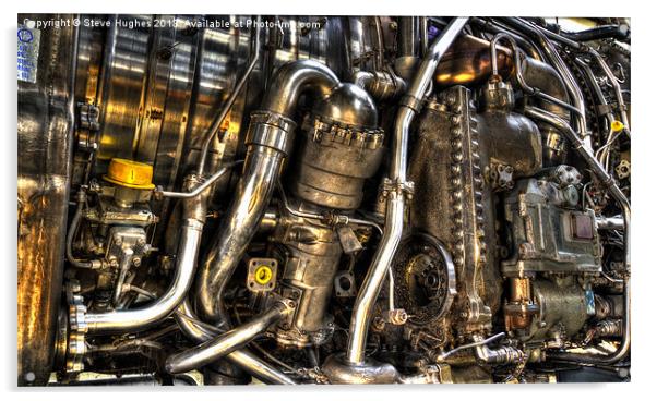 Pipework of a Jet Engine Acrylic by Steve Hughes