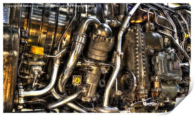 Pipework of a Jet Engine Print by Steve Hughes