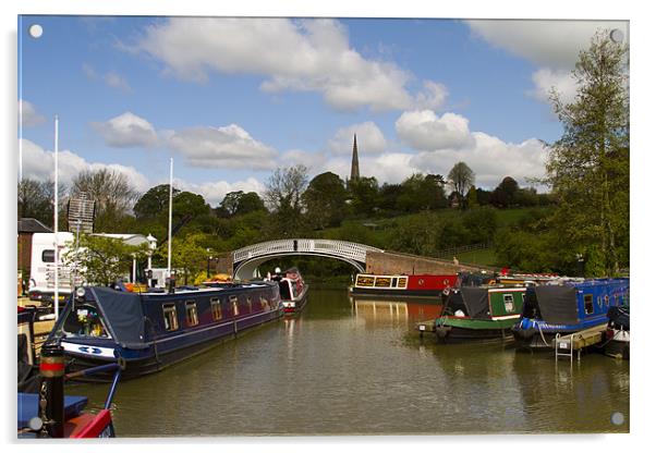 Canal Boats At Braunston Locks Acrylic by Bill Simpson