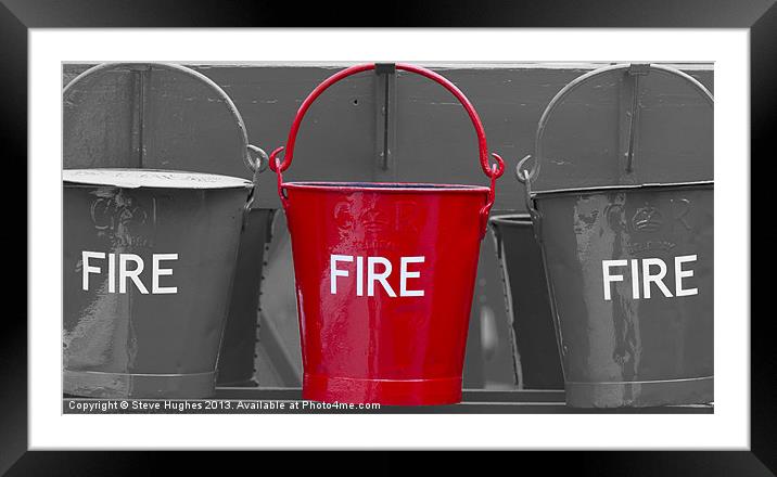Three Fire Buckets Framed Mounted Print by Steve Hughes