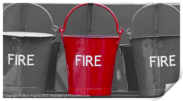 Three Fire Buckets Print by Steve Hughes