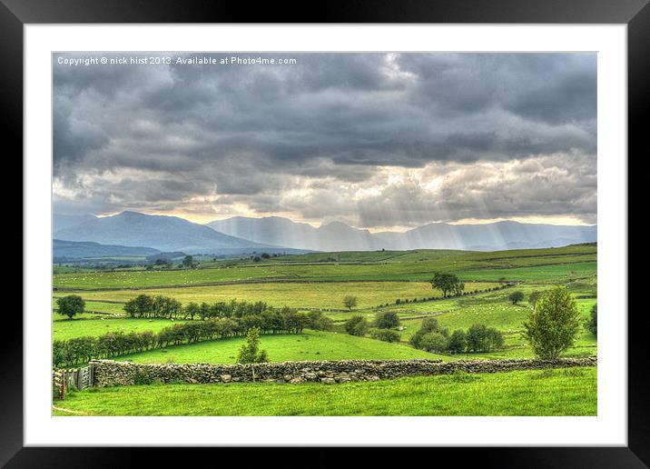 Rays of Light over Snowdonia Framed Mounted Print by nick hirst