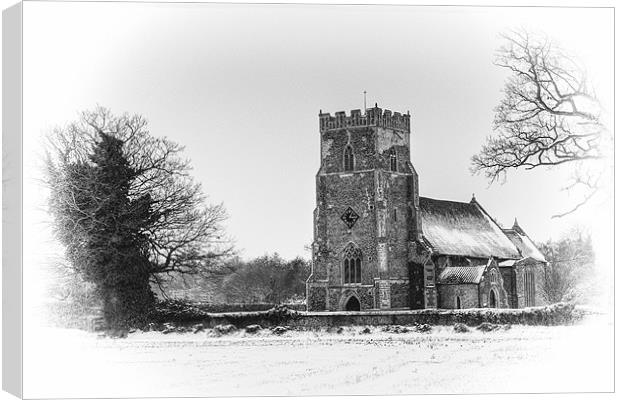 Thompson Church in Winter Canvas Print by Brooks Photography