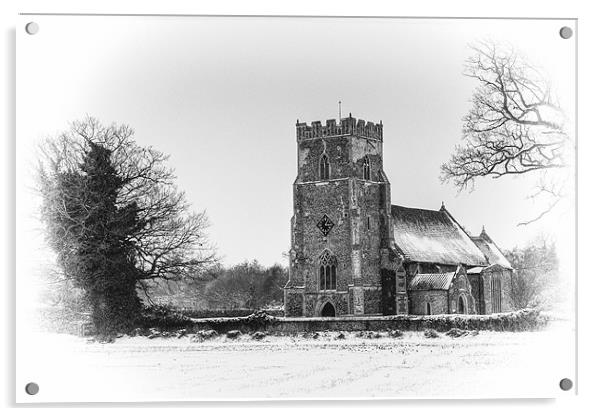 Thompson Church in Winter Acrylic by Brooks Photography