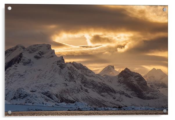 Fjord and mountain near Ramberg Acrylic by Thomas Schaeffer