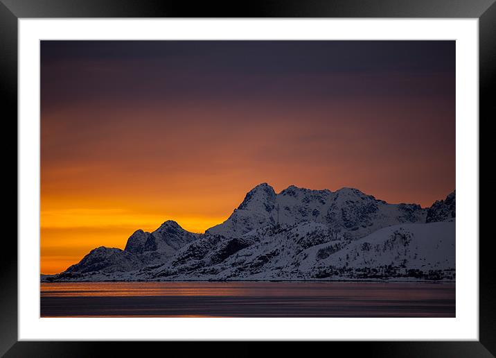 Sunset at Gimsoystraumen Framed Mounted Print by Thomas Schaeffer