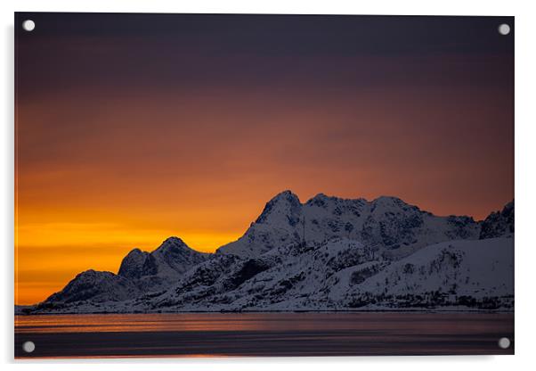 Sunset at Gimsoystraumen Acrylic by Thomas Schaeffer
