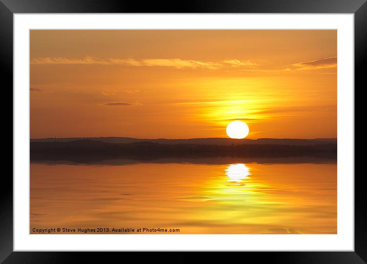 Final reflections of the day Framed Mounted Print by Steve Hughes