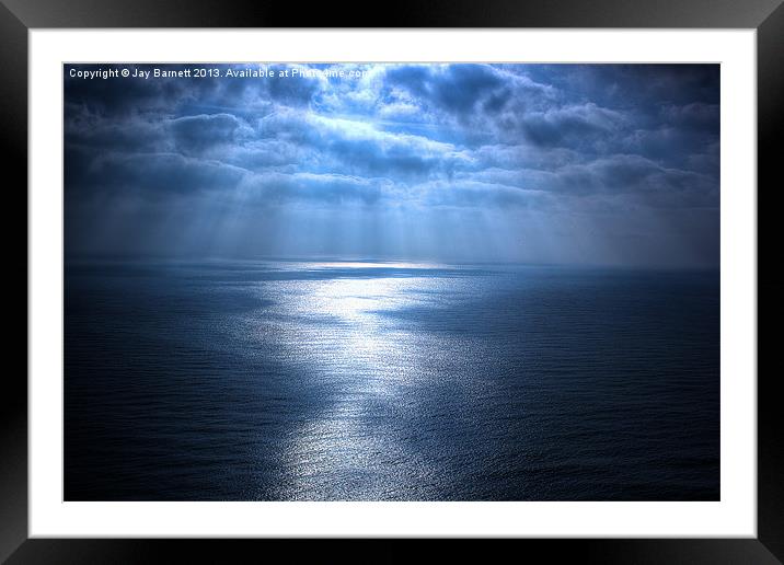 Branscombe Ocean at Twilight. Framed Mounted Print by Jay Barnett