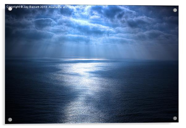 Branscombe Ocean at Twilight. Acrylic by Jay Barnett