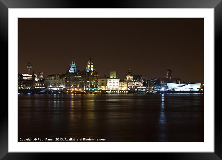 Liverpool at night Framed Mounted Print by Paul Farrell Photography