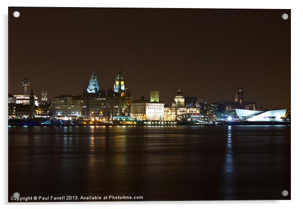 Liverpool at night Acrylic by Paul Farrell Photography