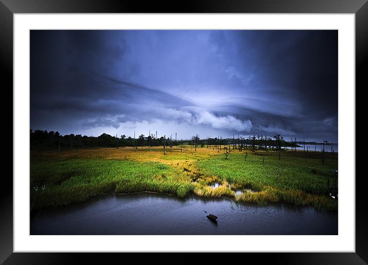 Storm over the marsh Framed Mounted Print by Kieran Brimson