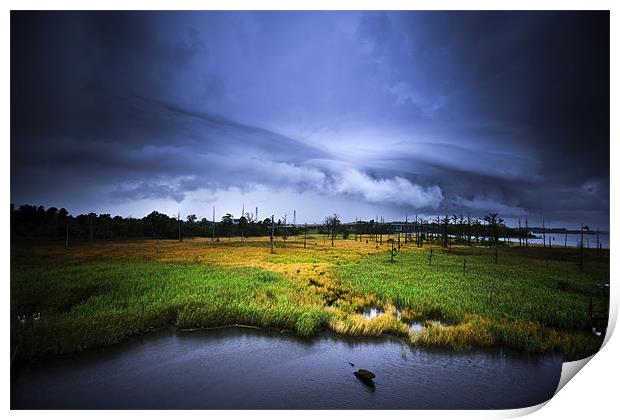 Storm over the marsh Print by Kieran Brimson