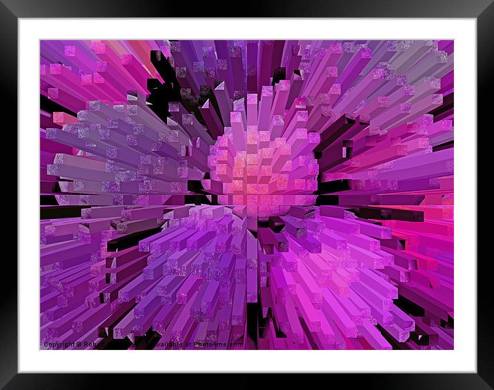 Abstract columns in purple Framed Mounted Print by Robert Gipson