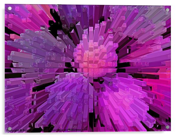 Abstract columns in purple Acrylic by Robert Gipson
