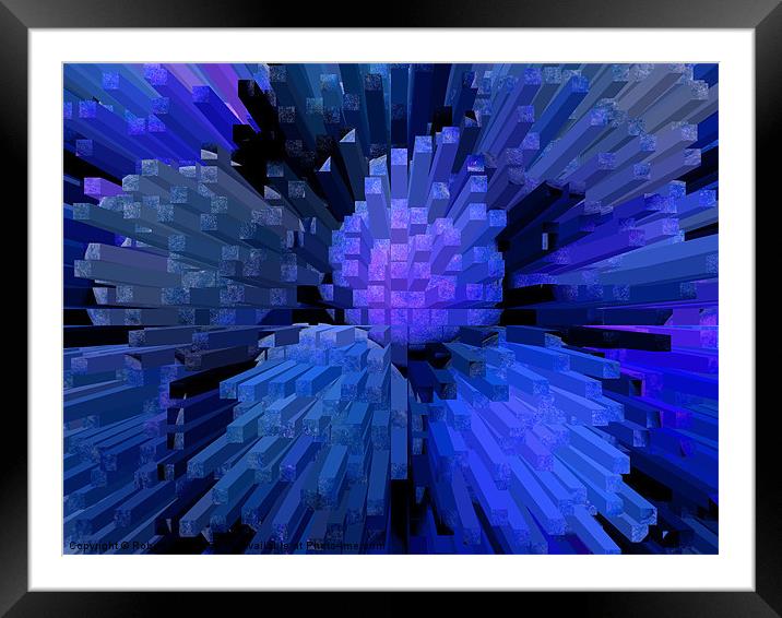 Abstract in blue Framed Mounted Print by Robert Gipson
